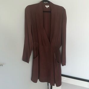 Maroon silk robe